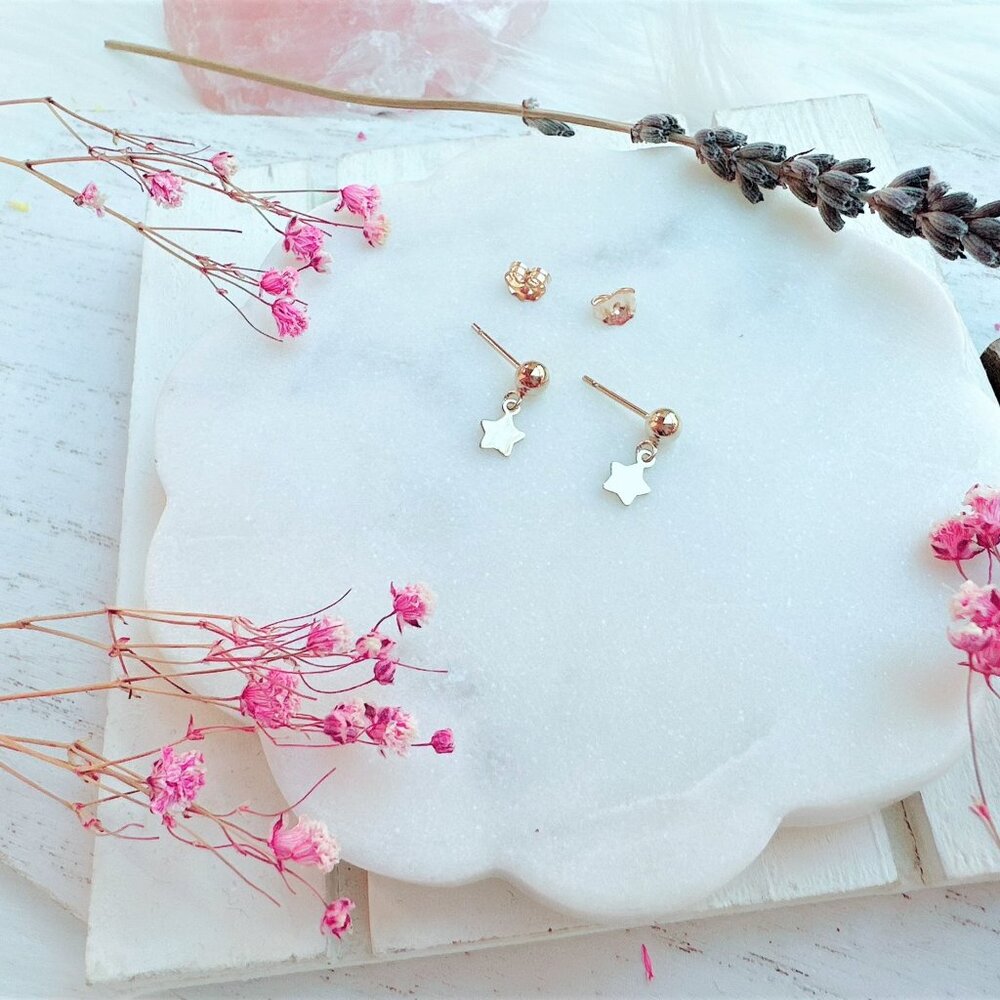 14k Gold-Filled Mini Gold Star Stud Earrings | Handmade in British Columbia